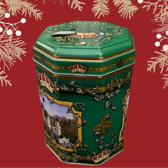 Stieffenhofer Music Box Cookie Tin Green Canister -Germany 2007 - Picture 5 of 8